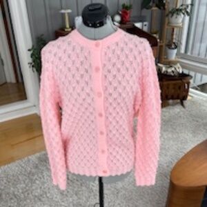 Vintage 1960s Pink 'Wintuk' Cardigan - L